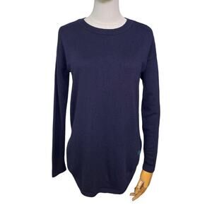 Boden Cashmere Blend Sweater Navy Crewneck Lightweight Knit Size Small